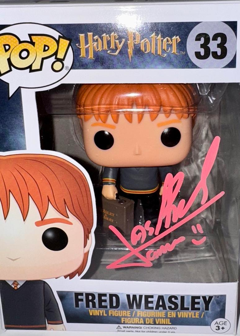 James Phelps Signed Funko Pop #33 "Fred Weasley" (Harry Potter) - Official Pix